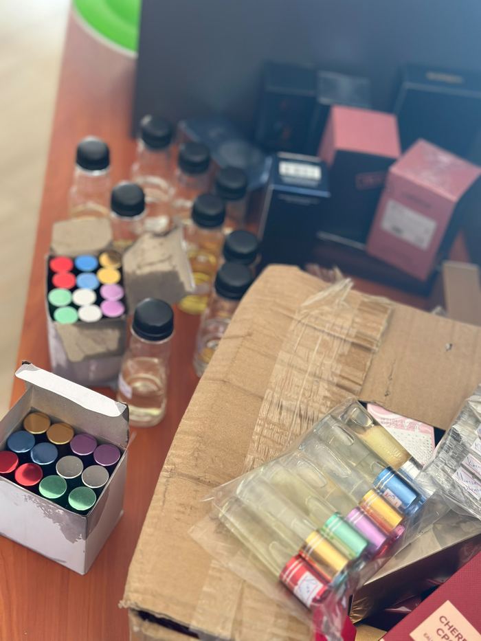 Oil perfume bottles ready for filling